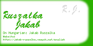ruszalka jakab business card